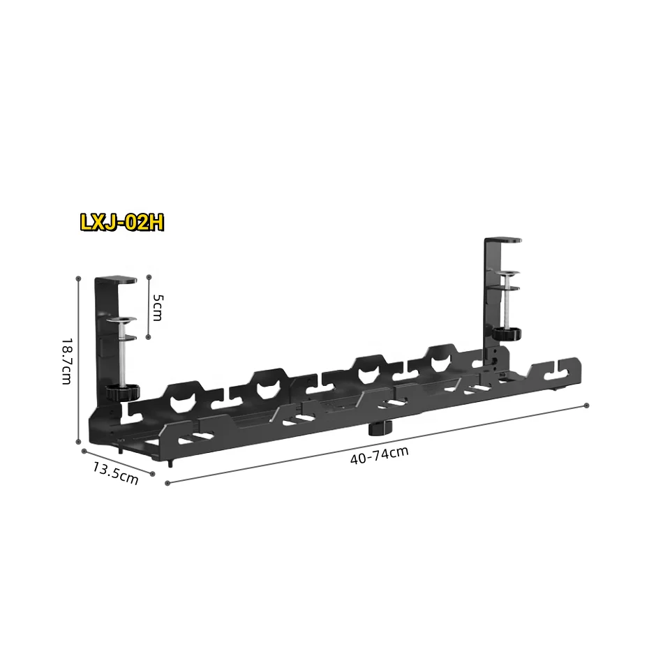 Retractable Design Cable Management Tray Under Desk Office Storage Rack with Cold Rolled Steel