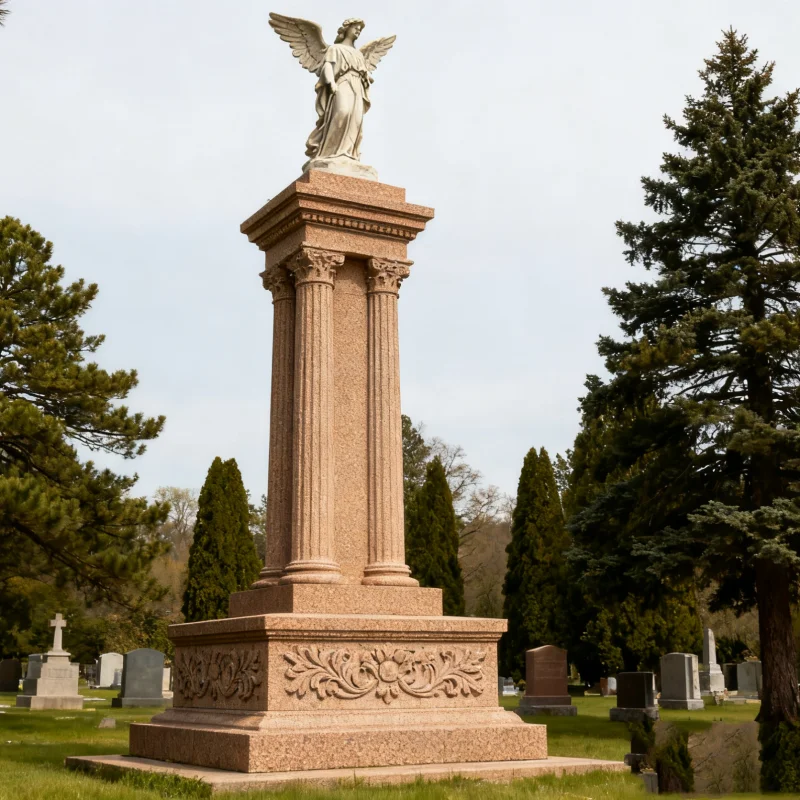 Customizable Yellow Sandstone Tombstones and Monuments-Modern European Style Outdoor Garden Memorial