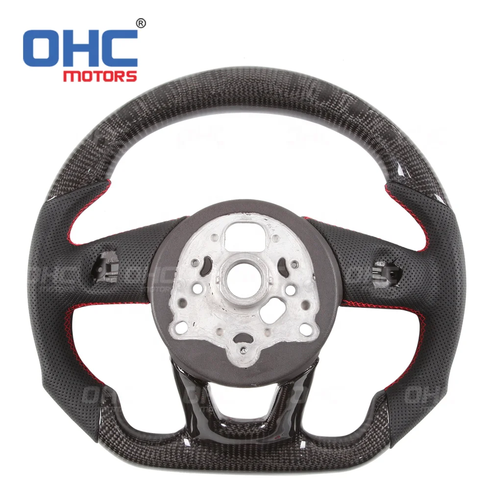 Custom LED RPM Steering Wheel for Audi RS3 8V 8Y RS4 RS5 S3 S4 S5 RS Leather Honeycomb Carbon Fiber Steering Wheel
