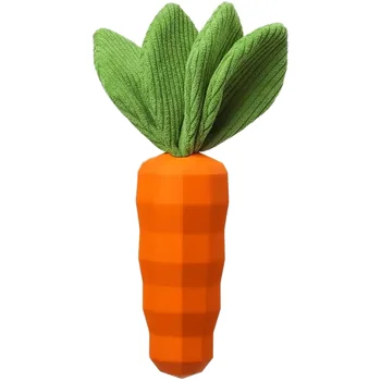 Eco-friendly Natural Rubber Yoyo Dog Chew Toys Cute Squeaky Carrot Toy for Puppy Teething Indestructible Puppy Chew Toy
