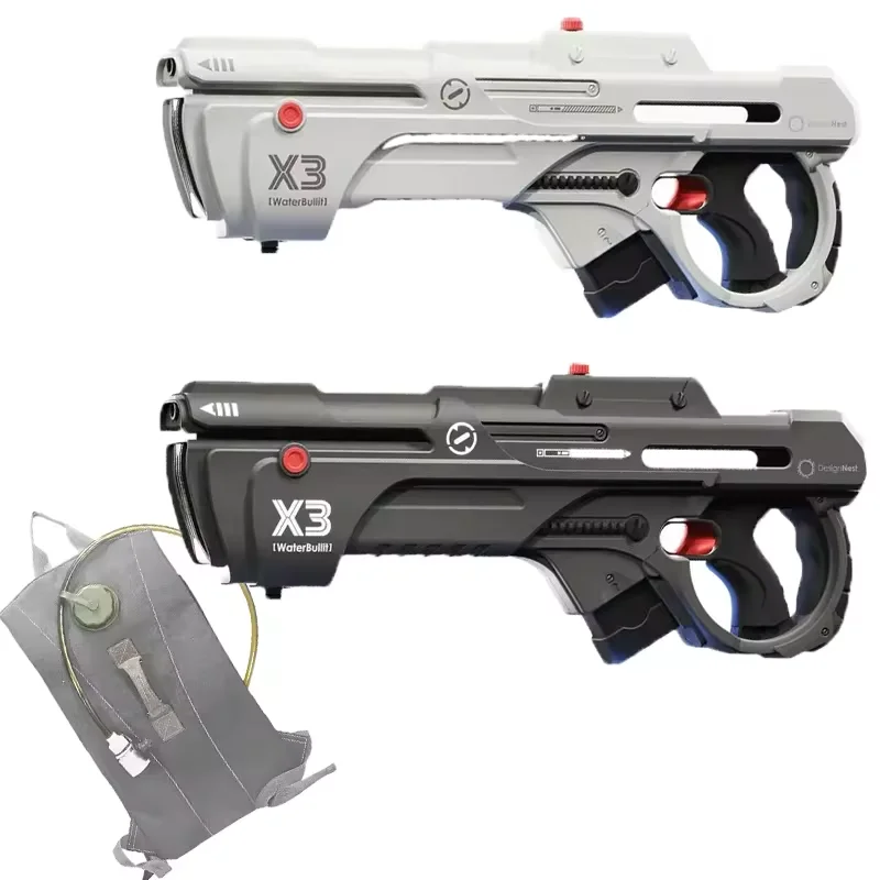 X3 Electronic automatic big capacity long range water gun super soaker backpack water gun electronic with removable battery/-777070