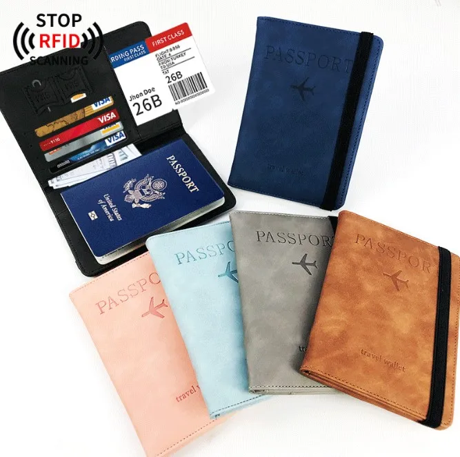 RFID Обложка для паспорта PU кожа многофункциональная может быть помещен с сим-карты
