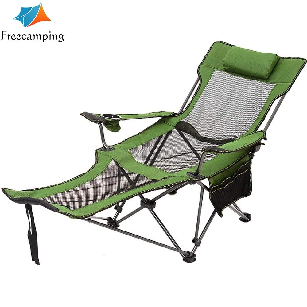 Reclining Folding Camping Chair with Footrest Portable Nap Chair for Outdoor 