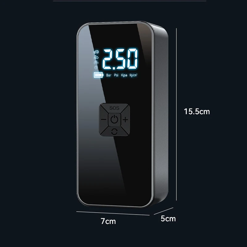 3-in-1 Wireless Car Tire Inflator LCD Screen 4000mAh Rechargeable Car Air Compressor Power Bank ABS Tire Pressure Monitor - view 6