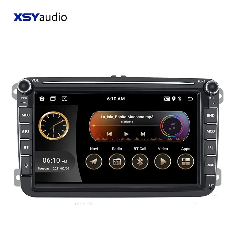 CPU Android Car DVD Player Android Auto Car Stereo Made in China 8227L 8 Inch 16GB for VW Polo Passat Golf Mk4 Android 11 System