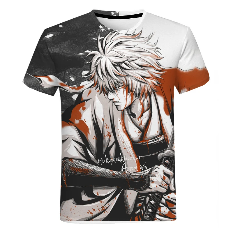 Wholesale Classic Anime Gintama 3D Printed Shirt For Men Summer 