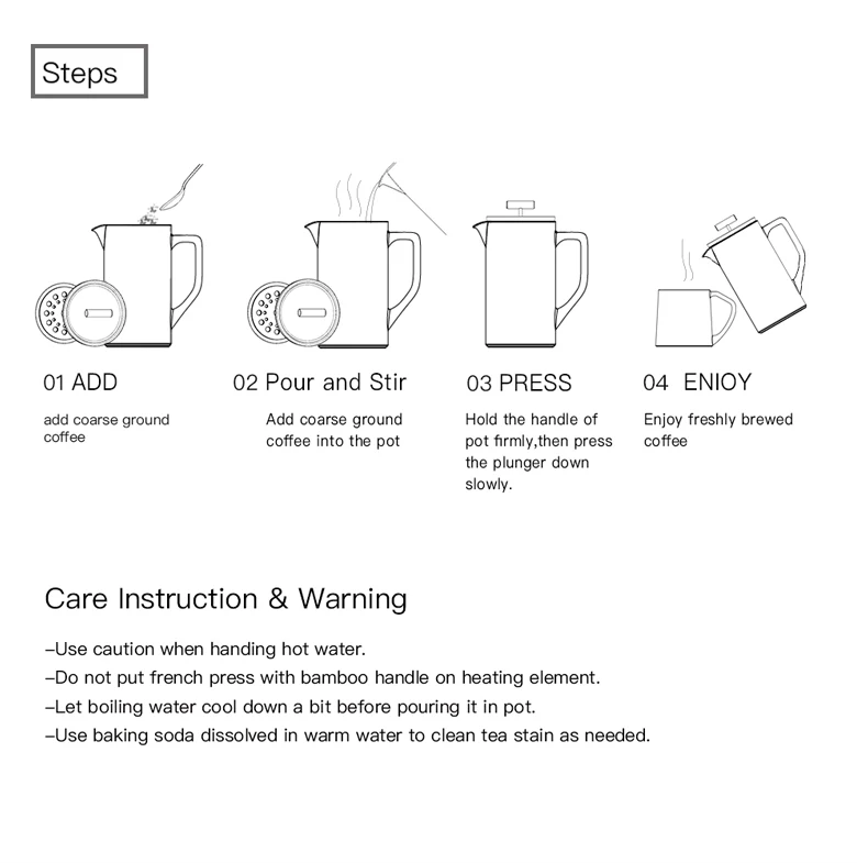 Dhpo Highfired Ceramic French Press Highquality Porcelain French