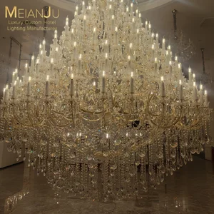 Modern Luxury Villa Lighting Layered Glass Panel Chandelier Kiln-Formed Elements for Hotels Modern Collection Branch Chandelier
