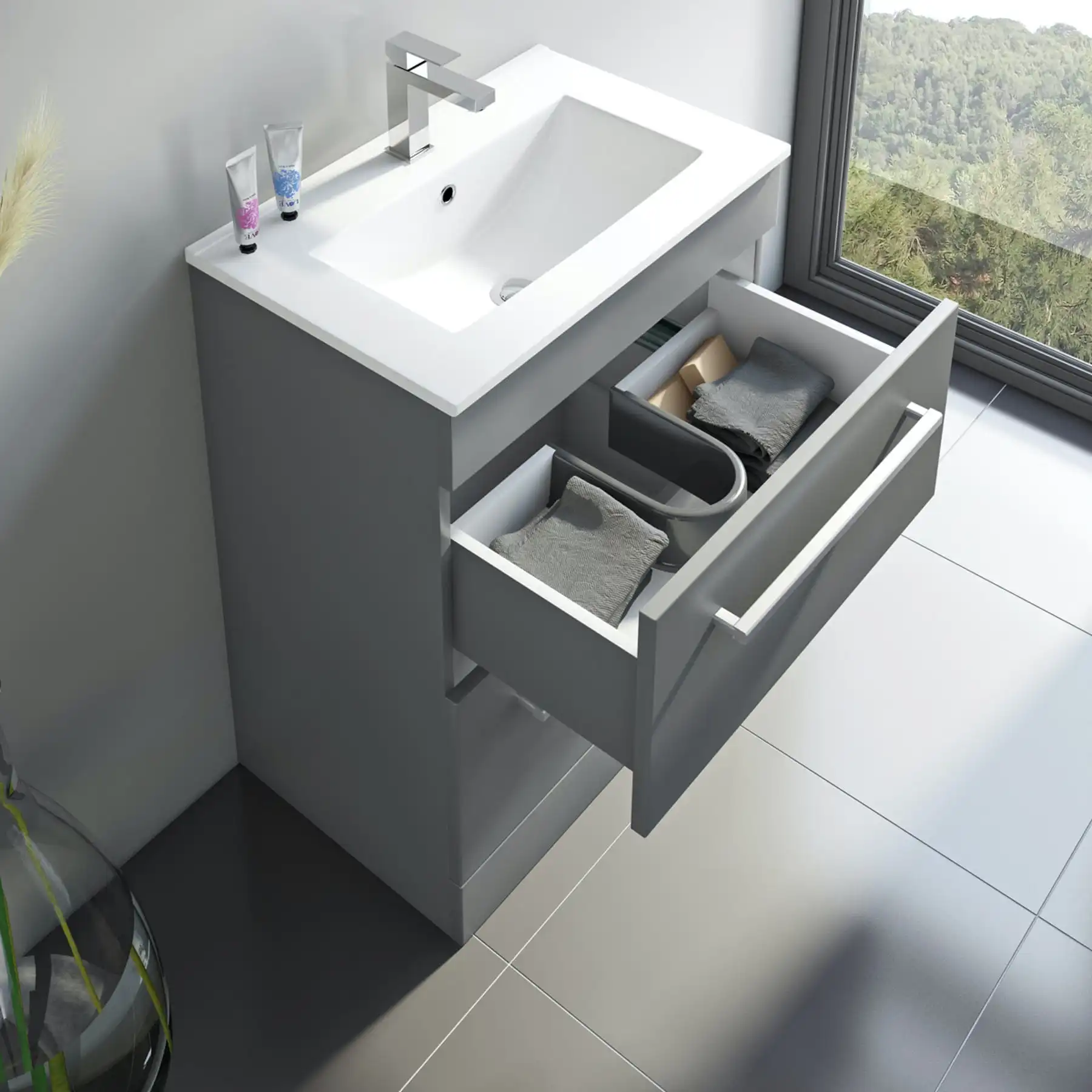 High End Design Rectangular Bathroom Hand Wash Basin square Shape Bathroom Basin Luxury Bathroom Sink with Vanity
