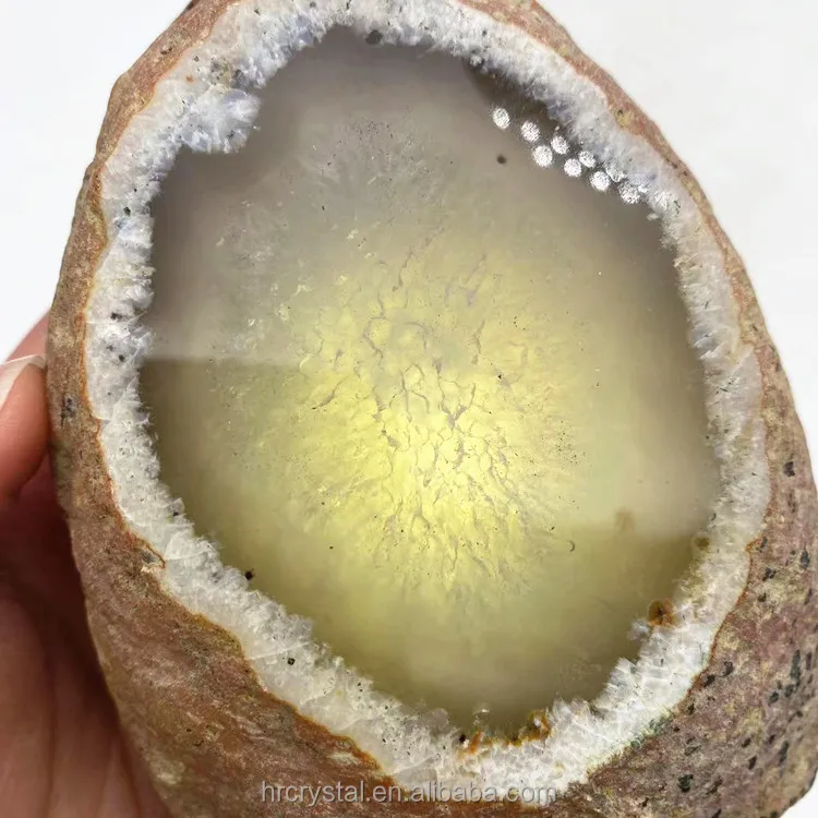 Healing Crystals Natural Water Bladder Enhydro Agate Stone Crystal Rough Stone for Souvenir