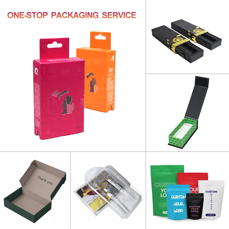Custom 2g Disposable AIO Empty Gram Cart Battery Pen Cardboard Rigid Boxes Pre Roll Magnetic Paper Boxes 1g Cartridge Packaging