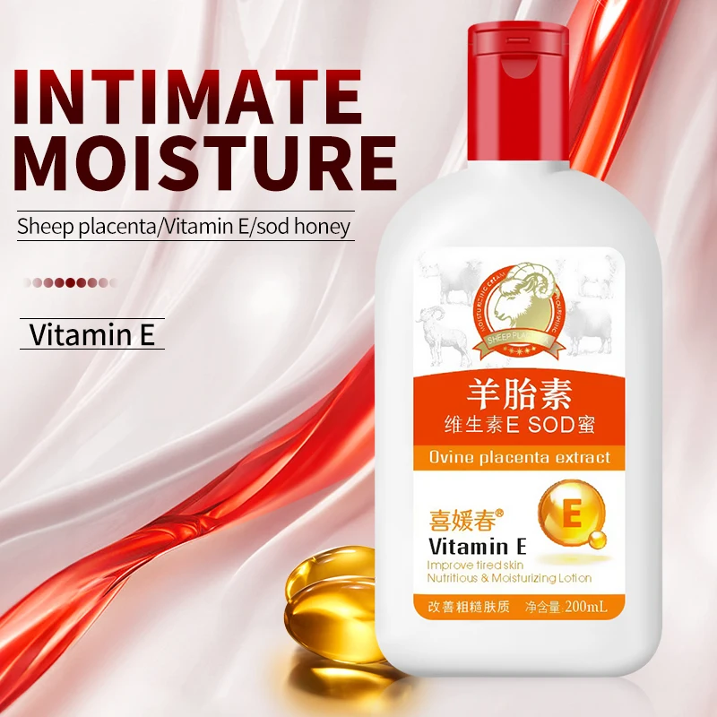OEM/ODM 200ml Private Label Sheep Placenta Essence Cream Vitamin E Facial Skin Care Whitening Moisturizing Lotion with SOD Honey