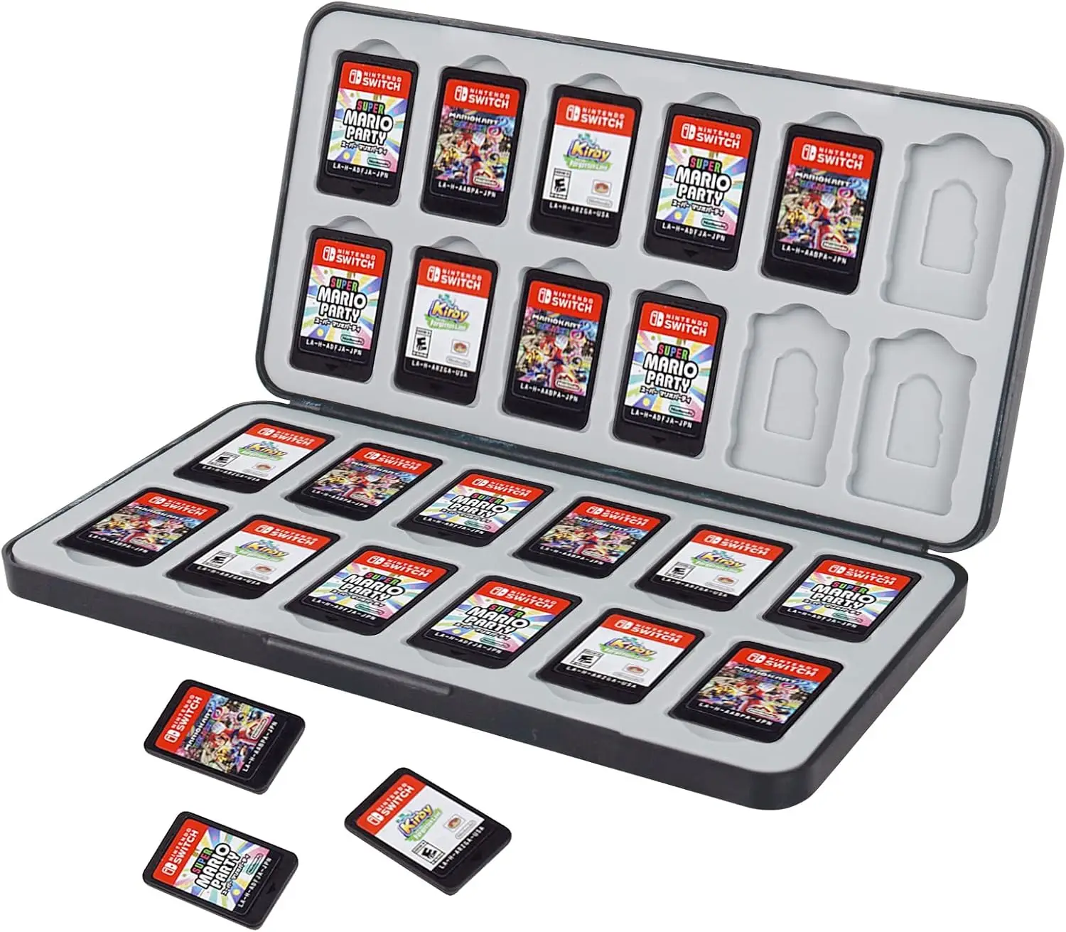 Porteur de boîtier de carte de jeu avec 24 emplacements de cartouche de jeu de stockage pour carte de jeu Switch & carte SD