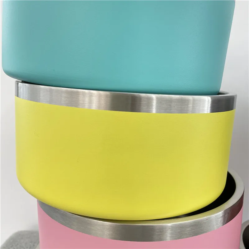 Недорогой контейнер для еды и воды объемом 64 унции с двойными стенками из нержавеющей стали 304 вакуумные миски собак порошковым покрытием без