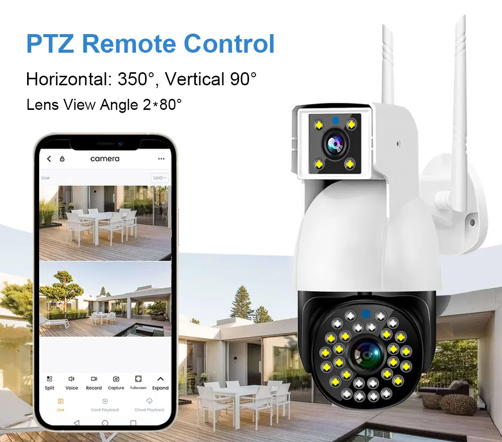 V380 Pro Dual Lens 360 Baby Monitor Network Video Wireless Auto Tracking  Night Vision Bullet PTZ Home Security IP CCTV Camera