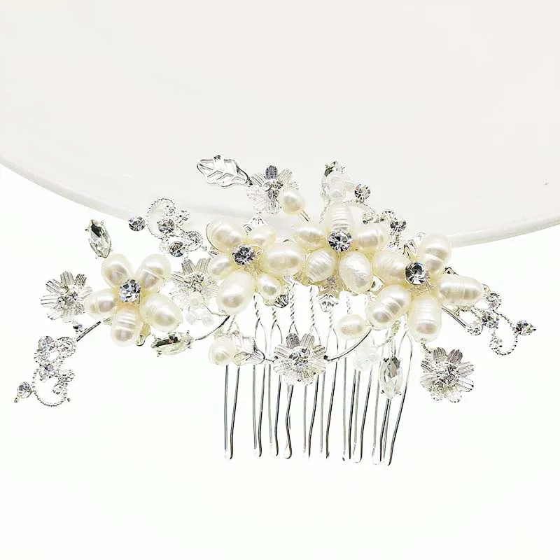 
 SHSS2004 серебряный цвет жемчужные аксессуары для волос свадебные гребни для волос  