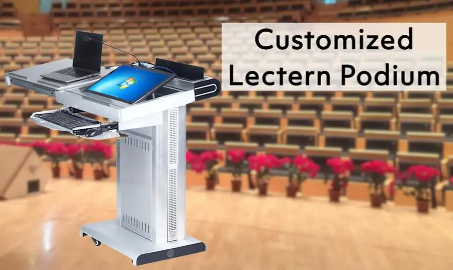 Conference Speech Table - Aluminum Body Lectern with Wheels