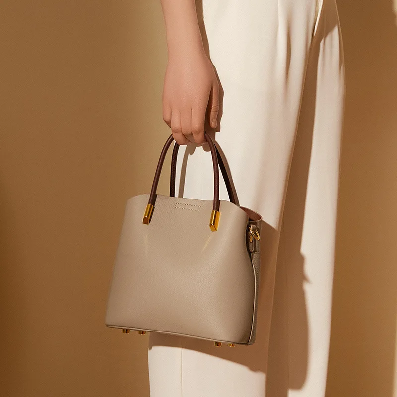 Manufacture Custom Leather Ladies Hand Bags Shoulder Bucket Bags Handle Wholesale Female Classic Handbags for Women Ladies