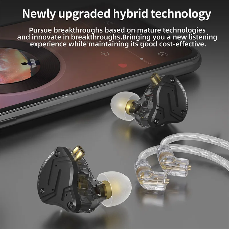 KZ ZS10 PRO X ハイブリッドタイプの耳栓型イヤフォン 29Ω 112dB