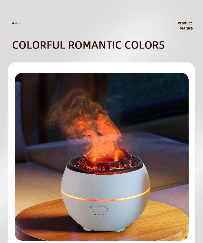 Flame Night Light Fire Lamp Humidifier Flame Diffuser Volcanic Air Humidifier Jellyfish Aroma Diffusers