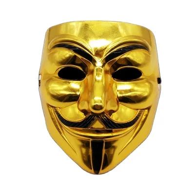Pelagic venskab Selvforkælelse Wholesale Gold Black Gold Adults Guy Fawkes Hacker v-vendetta facemask PVC  Halloween Fancy Costume Play White Anonymous faceMask From m.alibaba.com