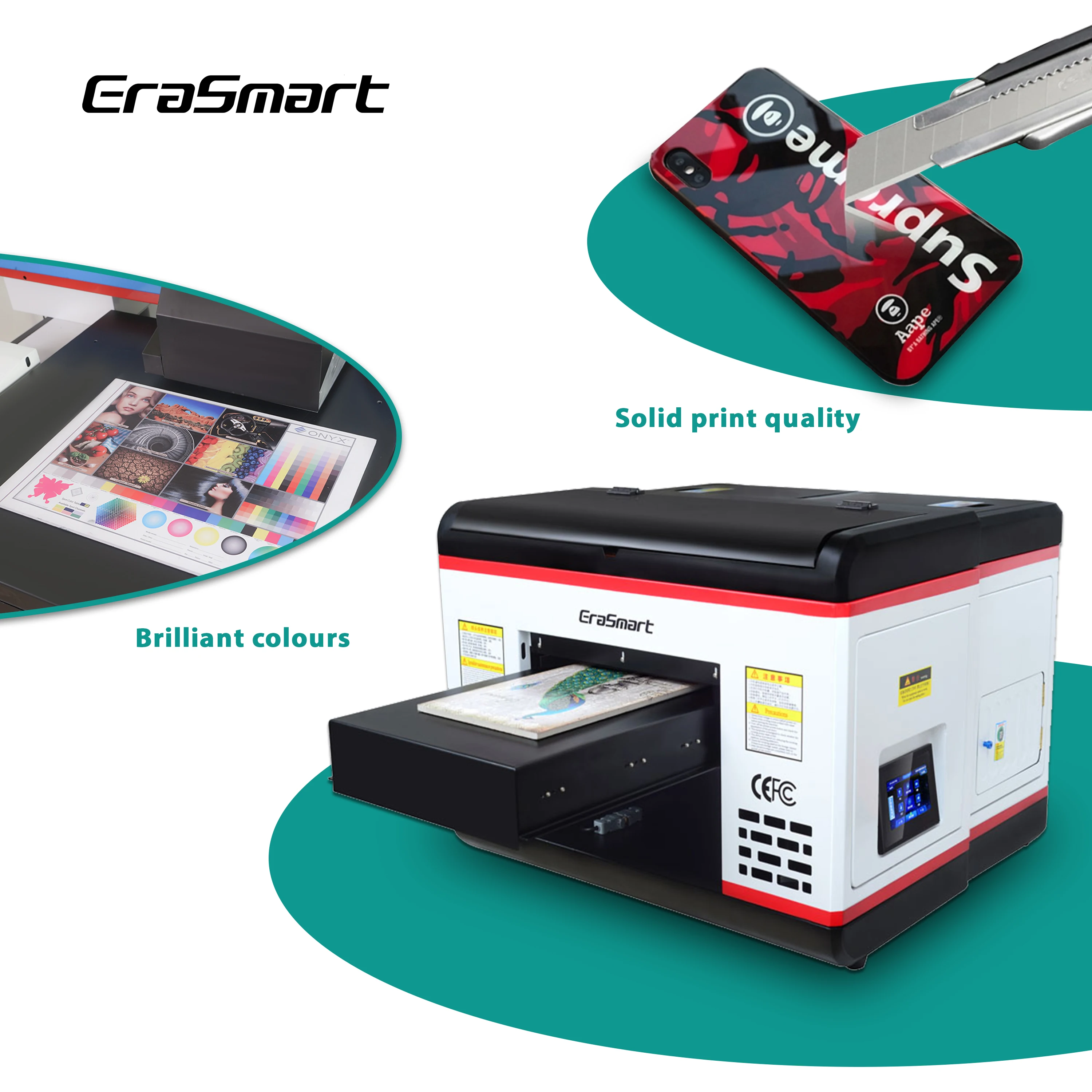 EraSmart A3 1390 Impresoras Digital Phone Case Printer UV Tennis Ball Logo  Printing Machine for Small Business, image size:3000x3000