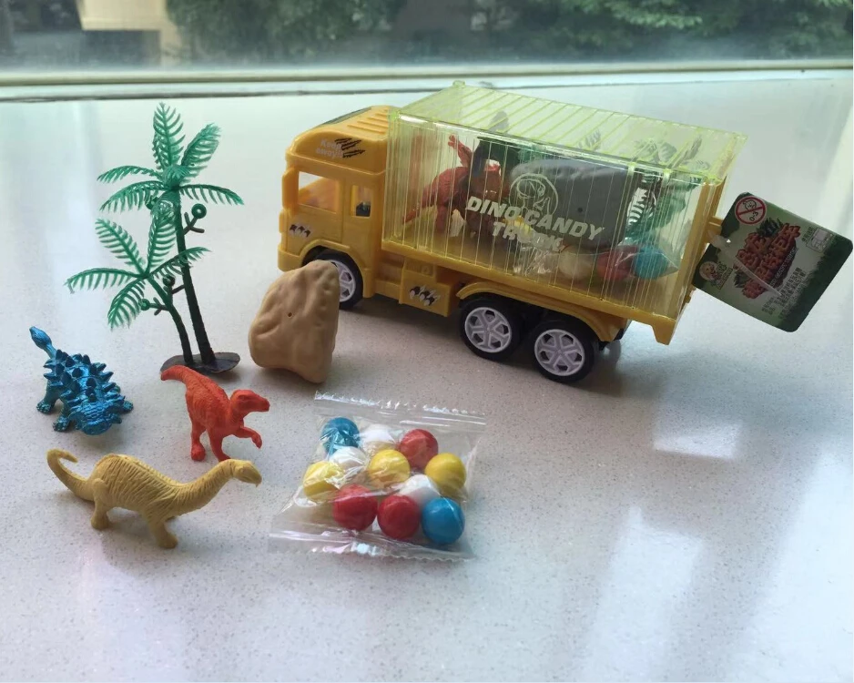 Dinosaur Truck Toys Candy With Dino Sets and Hard Candies Sweets Bombon