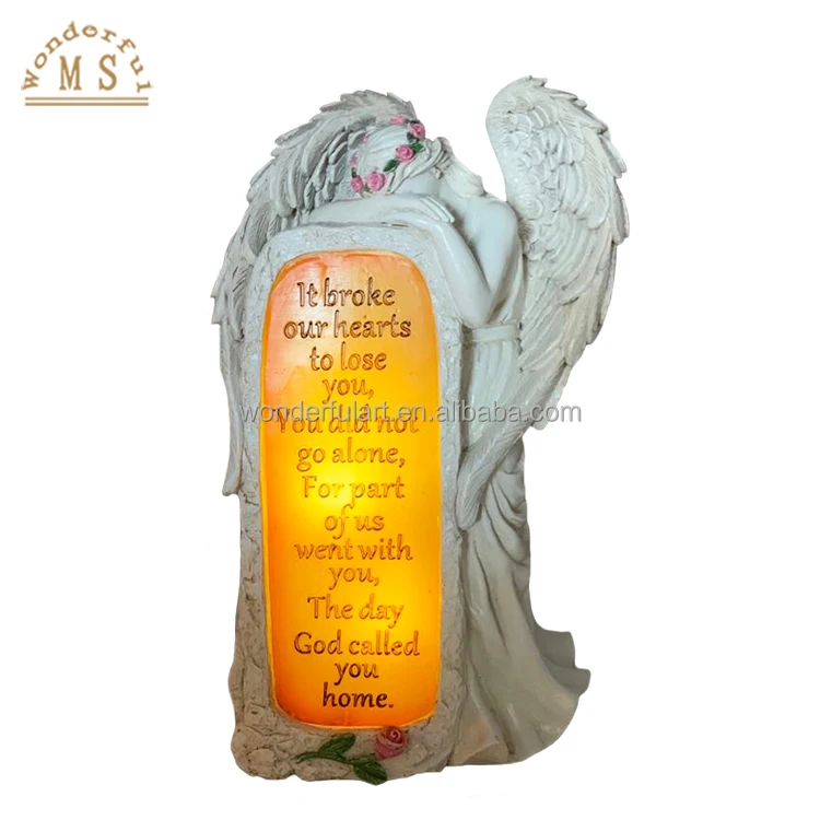 Customer Resin Garden Statue Hummingbird Figurine Wood with Solar LED Lights for Outdoor Indoor Decoration for Patio Yard Lawn