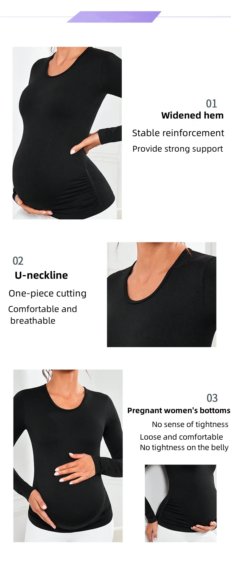 product high quality seamless high stretch maternity clothing sports tops casual style solid color long sleeve t shirt pregnant woman-55