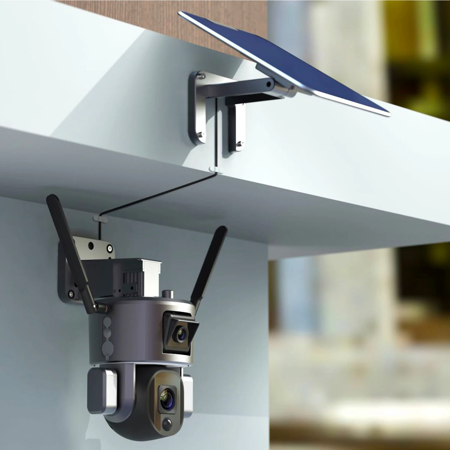 Dual 4K Solar Camera Wireless WIFI Camera with 20X Optical Zoom Night Vision 360 Degree Network Technology