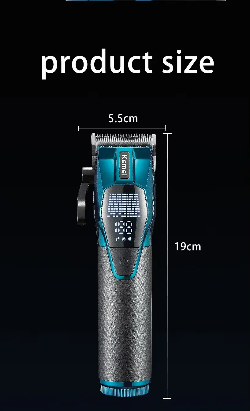 KM-8559 rapide détachable batterie tondeuse à cheveux rasoir électrique avec compartiment de charge de la batterie