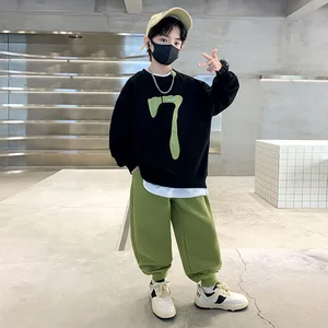 Handsome Baby Boys' Casual Two-Piece Sports Set for Spring/ Autumn Size 9-10 Cotton Clothes for Kids