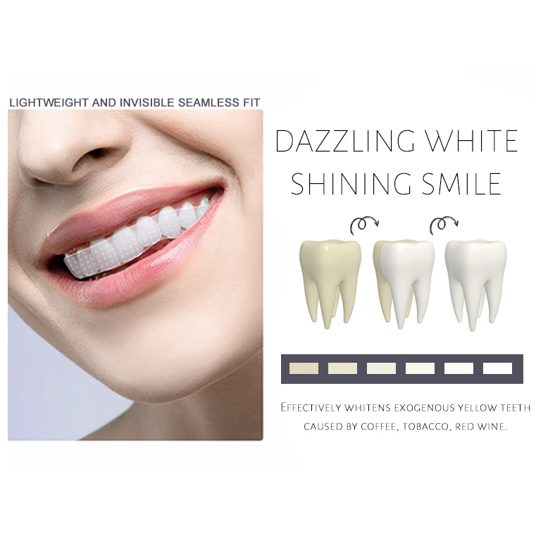 CE Approved Vegan Non Peroxide 28PCS PAP Sensitive Free Purple Teeth Whitening Strips Private Logo
