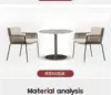 White d60cm round table+two chairs