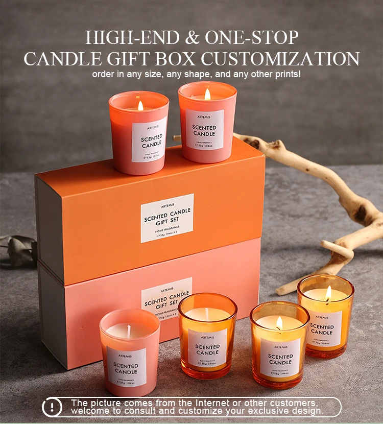 Delicate Appearance Candle Set Gift Packaging 3 Candle Boxes Luxury