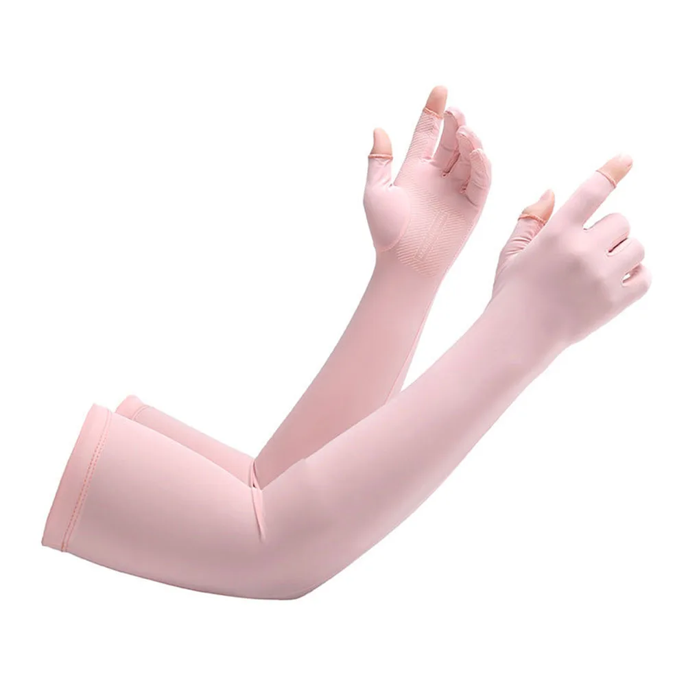 Wholesale Cooling Breathable UV-Resistant Elastic Lightweight Quick-Dry Anti-Bacterial 100% Polyester Men Women Long Arm Sleeves