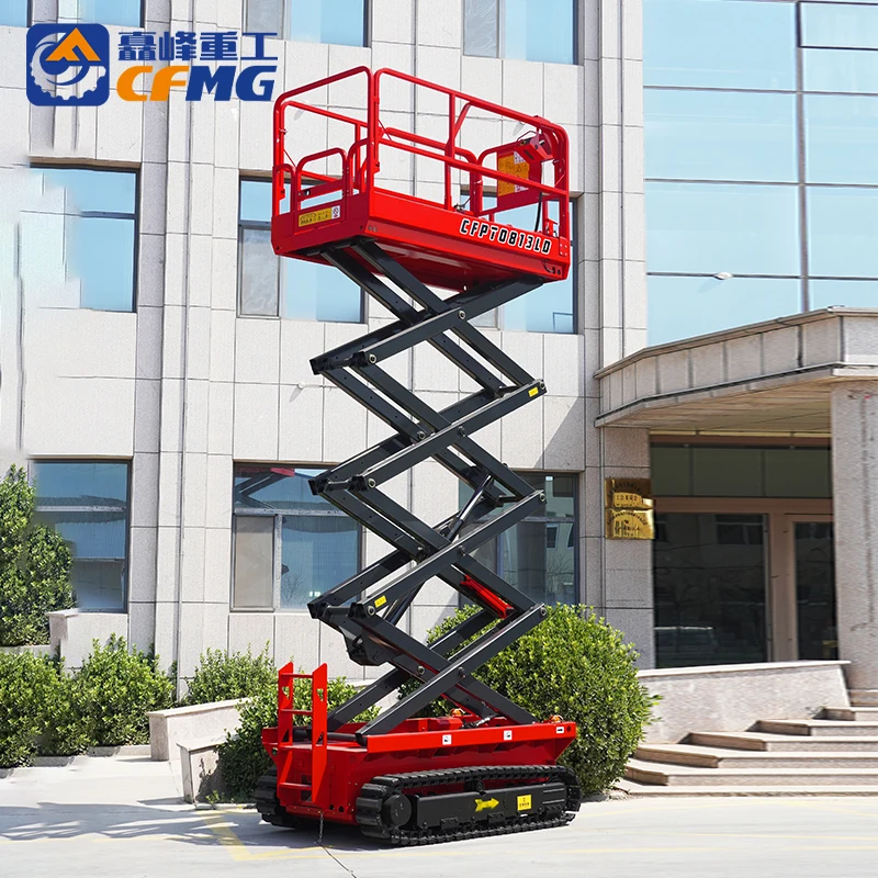 CFMG Lifting 6m-14m Aerial Work Platform Electric Hydraulic Self-propelled Scissor Lift Platform Tracked Crawler Scissor Lifts