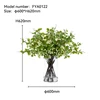 Artificial Blueberry Berry Branch With Glass Vase - FYA0122