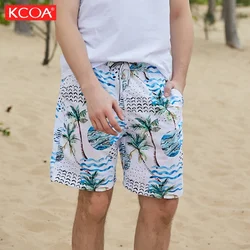 100% Polyester Fast Delivery Hawaiian Quick Dry Pocket Swim Beach Shorts For Men