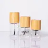 Cylindrical bamboo and wood cover for nail polish bottle