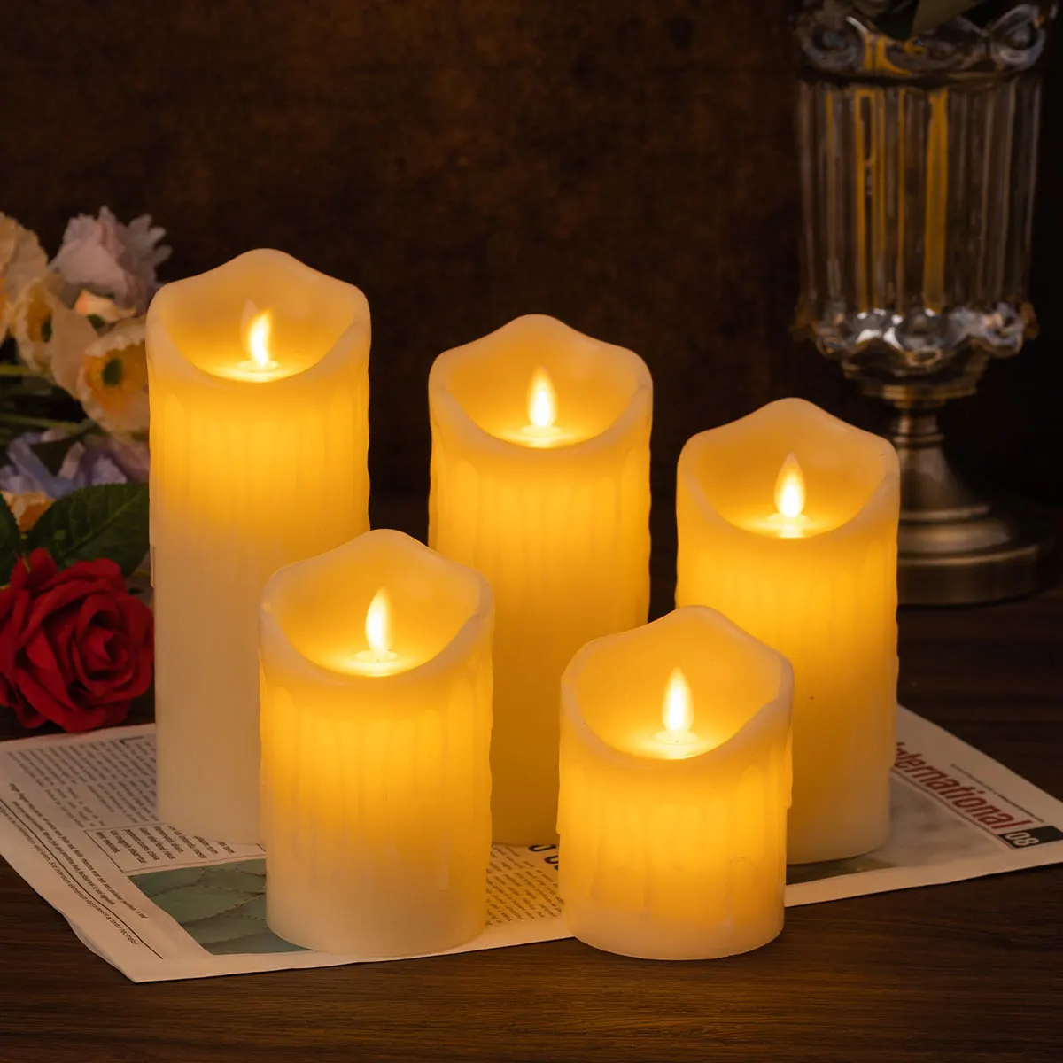 product plastic flameless led candle tears slanted mouth candle valentines day decoration christmas home decoration-31