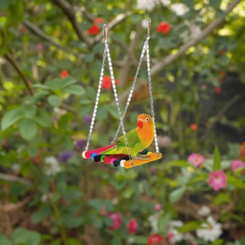 Small Bird Cage Accessories Cross-Border Hot-Selling Parrot Toys Bird Swing Stairs Suspension Bridge Interactive Movement