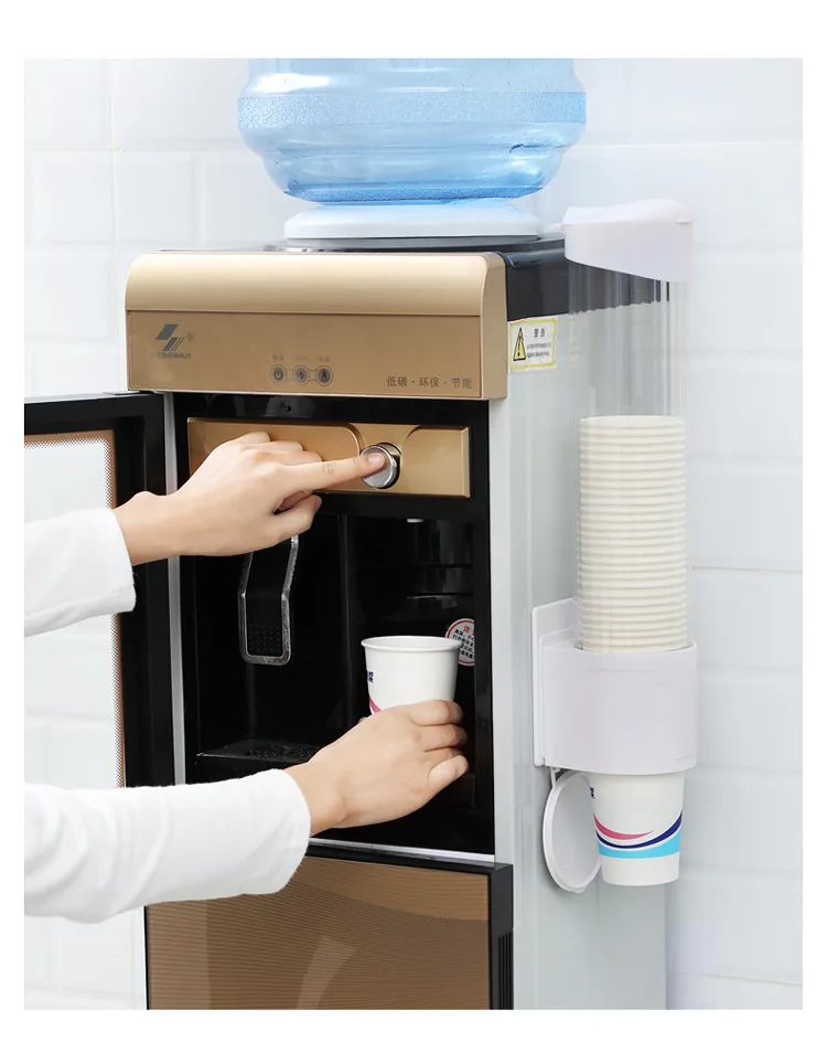 Household disposable cup holder punch-free wall-mounted cup holder Convenient dust-proof automatic cup extractor details