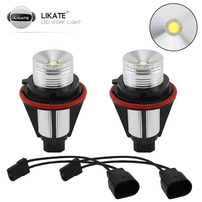 Ampoules LED Ange Eyes 10W Lncboc - 420LM 6000K Blanc CanBus - Pour BMW E39 E60 E87 E63 E83 X3 X5 (Lot De 2)