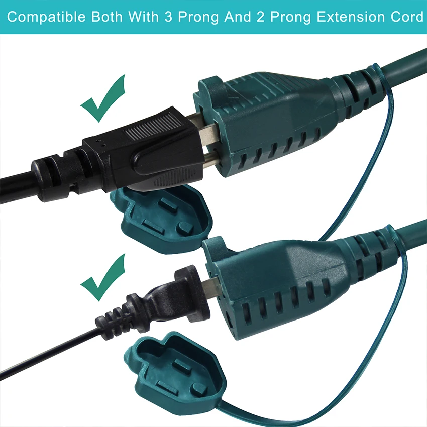 Factory Price Green American Ac 3 Pin Cable Extension Nema5-15p To Nema5-15r Male To Female 3 in 1 Outdoor Power Cord 15