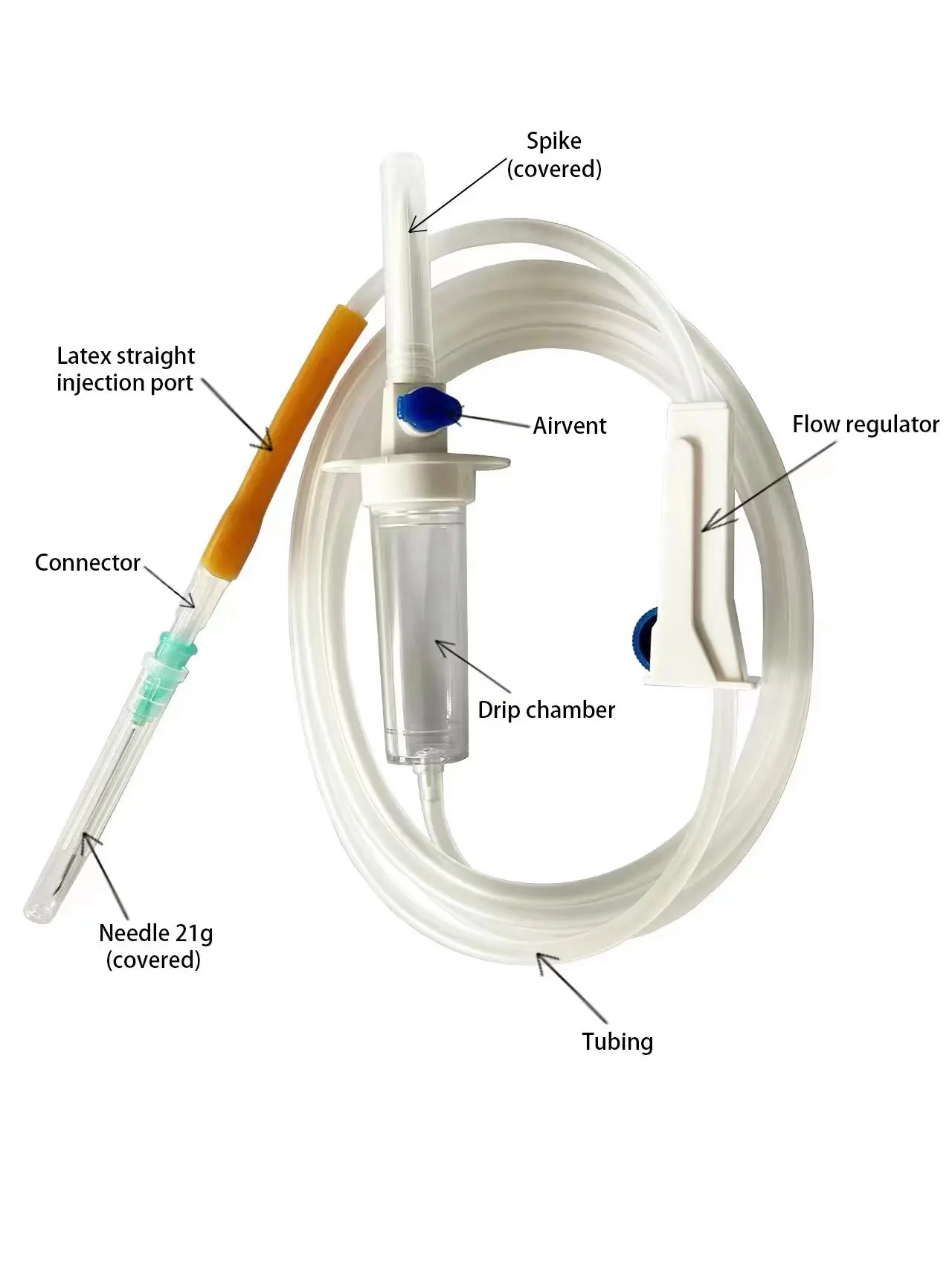 Medical Disposable Iv Infusion Giving Fluid Drip Set Sterile Iv ...