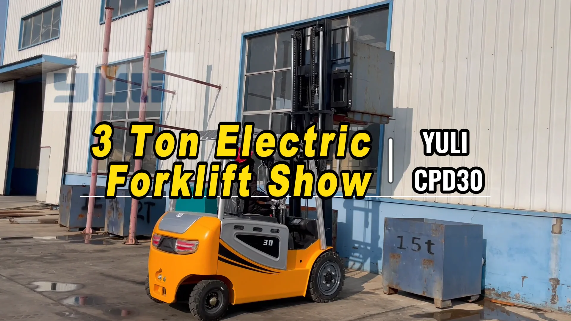 4 Wheel Electric Container Lifting Forklift Truck Big Loading 3ton