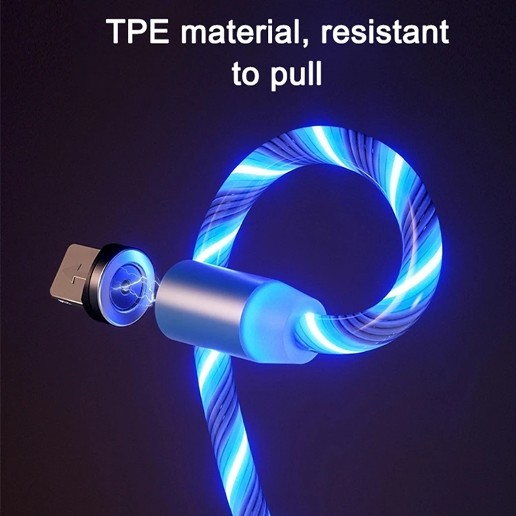 Горячая Распродажа 1 м 2 Usb светодиодный светящийся телефон 3 в Магнитный зарядный кабель для Iphone