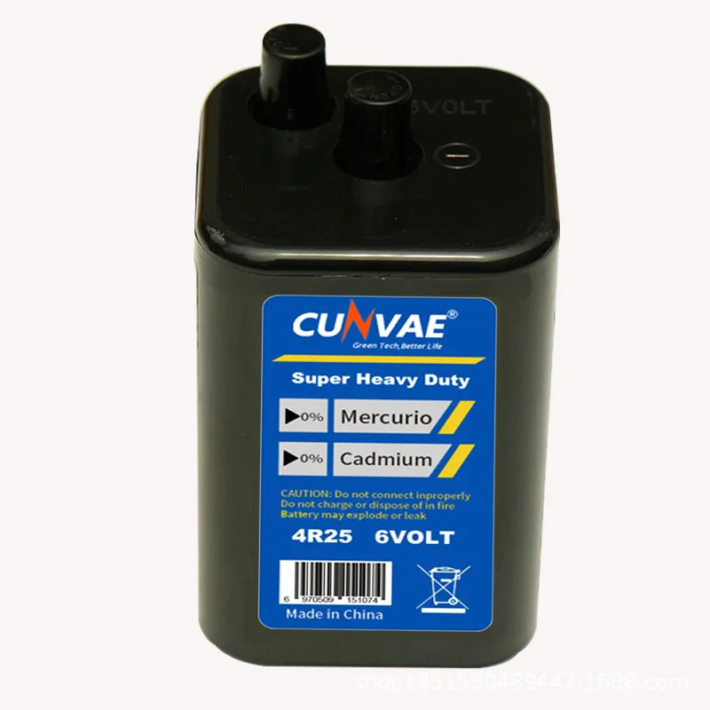 4R25P R25P 6V Ultra Heavy Duty Zinc Carbon Battery for Power Tools & Toys-Barricade Warning Lights 5 Year Shelf Life