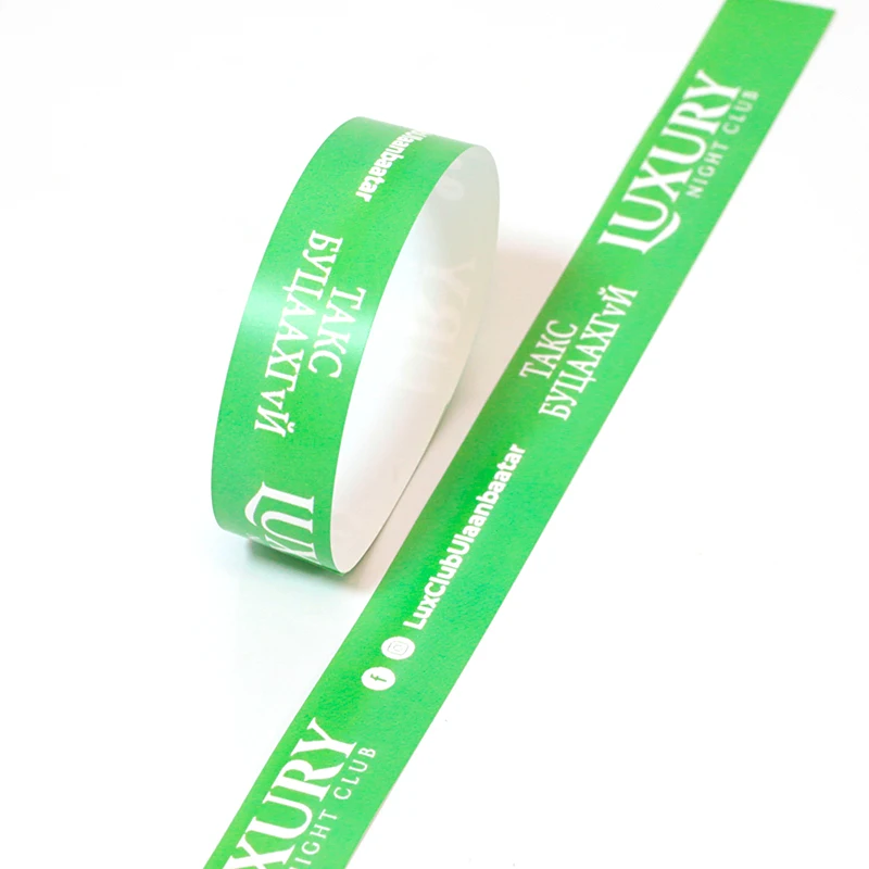 Custom flag dupont tickets inkjet printable tyvek wristbands ad commodity seed paper wristband with ins qr code